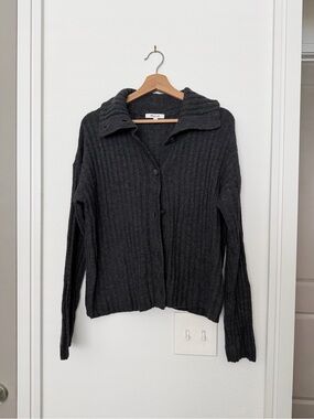 MADEWELL • oversized collared cardigan wool blend sweater